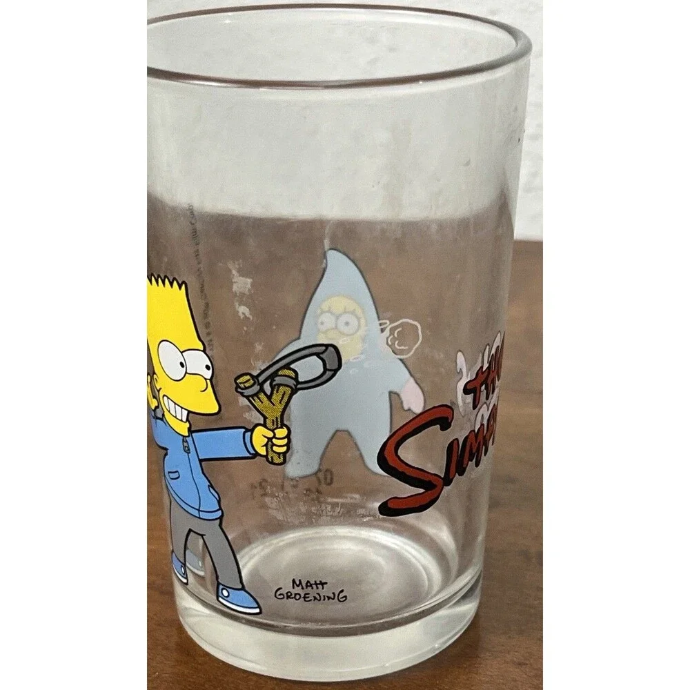 Simpsons Drinking Juice‎ Glass Bart Baby Maggie Rare Promo 2021 Slingshot Snow